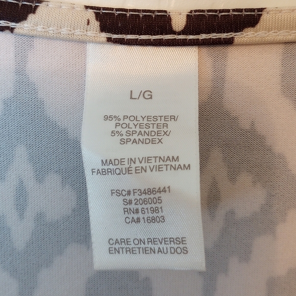 Boho butterfly sleeve dress. Brown and orange print. Large - Picture 4 of 4